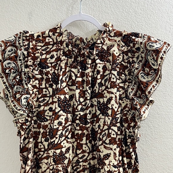 House of Harlow 1960 by Nicole Richie Tiered Batik Ruffle Sleeve Dress sz XL - Picture 2 of 8